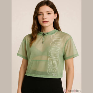 Marc Cain Sports Green Sheer Top Women's T Shirt M L